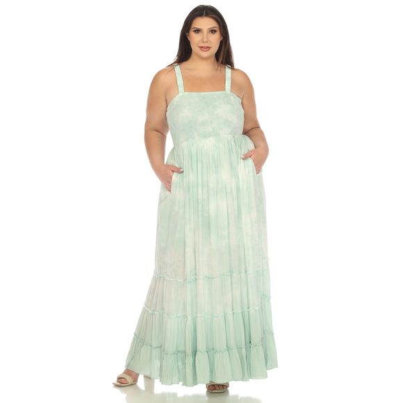 Plus Size Smocked Ruffle Maxi Dress - Picture 5 of 5